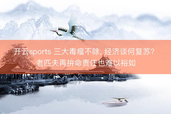 开云sports 三大毒瘤不除, 经济谈何复苏? 老匹夫再拚命责任也难以裕如