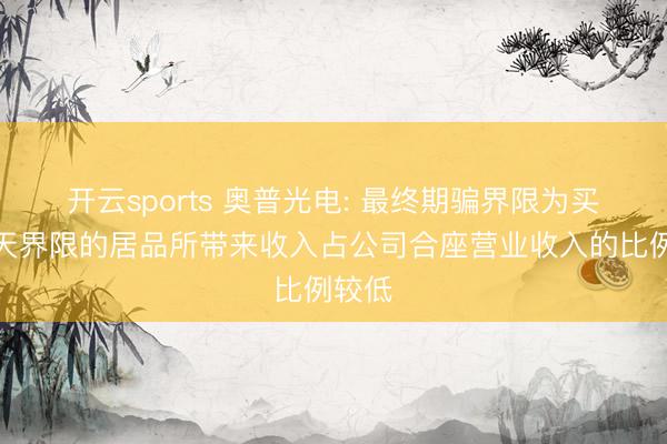 开云sports 奥普光电: 最终期骗界限为买卖航天界限的居品所带来收入占公司合座营业收入的比例较低