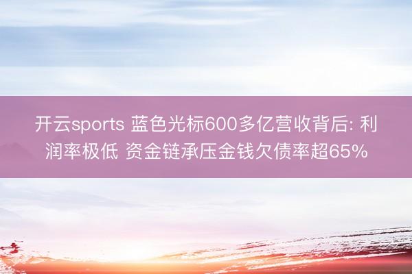 开云sports 蓝色光标600多亿营收背后: 利润率极低 资金链承压金钱欠债率超65%