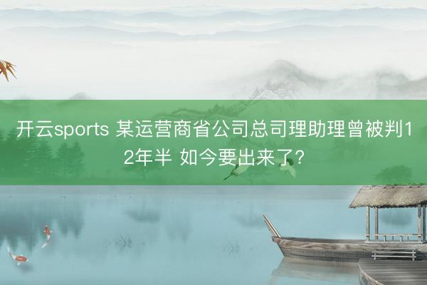 开云sports 某运营商省公司总司理助理曾被判12年半 如今要出来了?