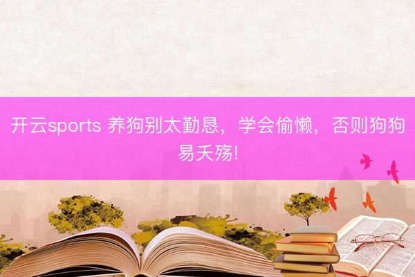 开云sports 养狗别太勤恳，学会偷懒，否则狗狗易夭殇!