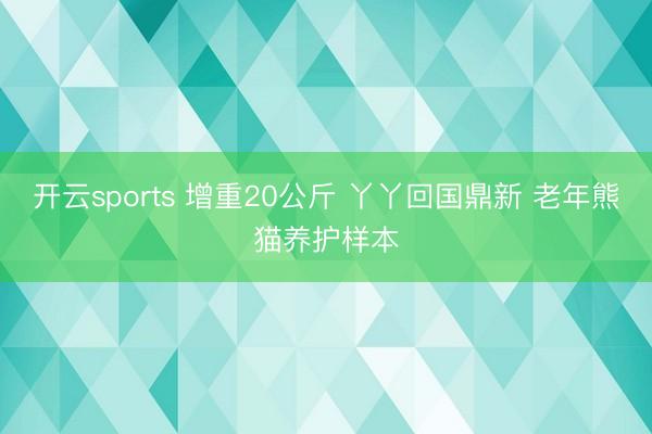 开云sports 增重20公斤 丫丫回国鼎新 老年熊猫养护样本
