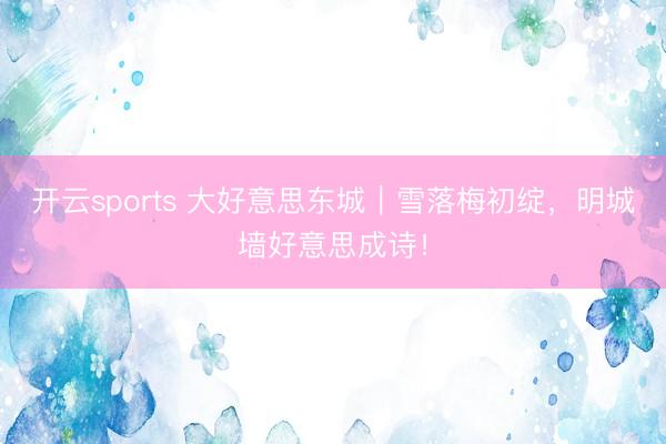 开云sports 大好意思东城｜雪落梅初绽，<a href=