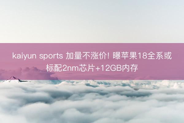 kaiyun sports 加量不涨价! 曝苹果18全系或标配2nm芯片+12GB内存