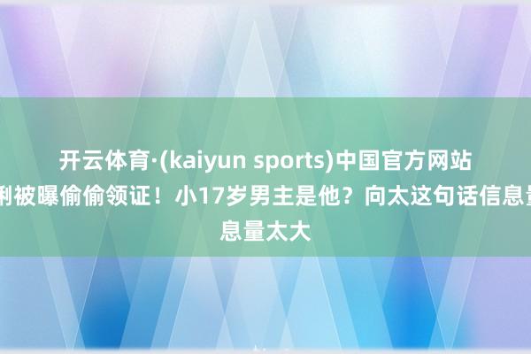 开云体育·(kaiyun sports)中国官方网站 马伊琍被曝偷偷领证！小17岁男主是他？向太这句话信息量太大