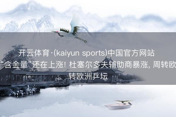 开云体育·(kaiyun sports)中国官方网站 樊振东“含金量”还在上涨! 杜塞尔多夫辅助商暴涨, 周转欧洲乒坛