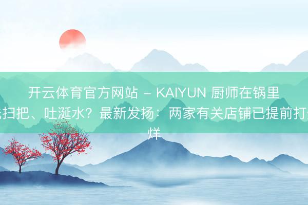 开云体育官方网站 - KAIYUN 厨师在锅里洗扫把、吐涎水？最新发扬：两家有关店铺已提前打烊